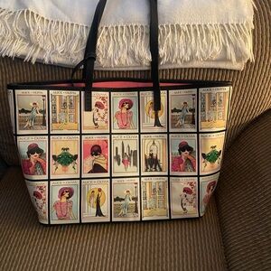 Alice + Olivia Illustrated Tote Bag - Black and Cream